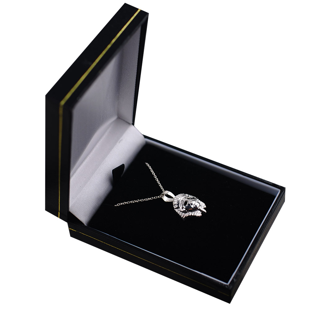 Silver 17x16mm Egyptian Mask Pendant with a 1mm wide rolo Chain - Image 2