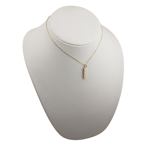 9ct Gold 22x5mm solid display hallmark Ingot Pendant with a 1.2mm wide cable Chain 16 inches Only Suitable for Children - Image 4