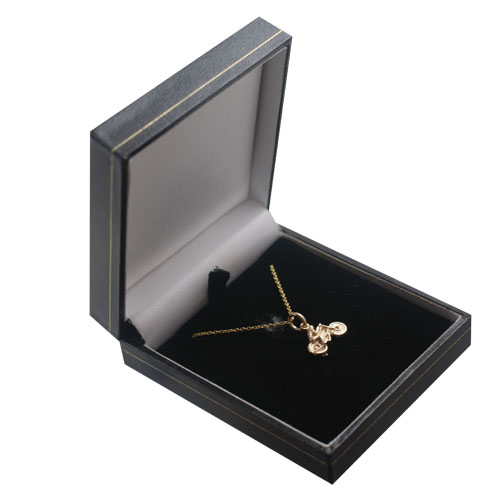 9ct Gold 12x16mm Motorbike and Rider Pendant with a 1.1mm wide cable Chain 20 inches - Image 2