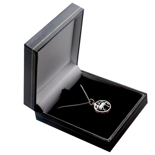 Silver 15mm pierced Sagittarius Zodiac Pendant with a 1mm wide rolo Chain 18 inches - Image 3