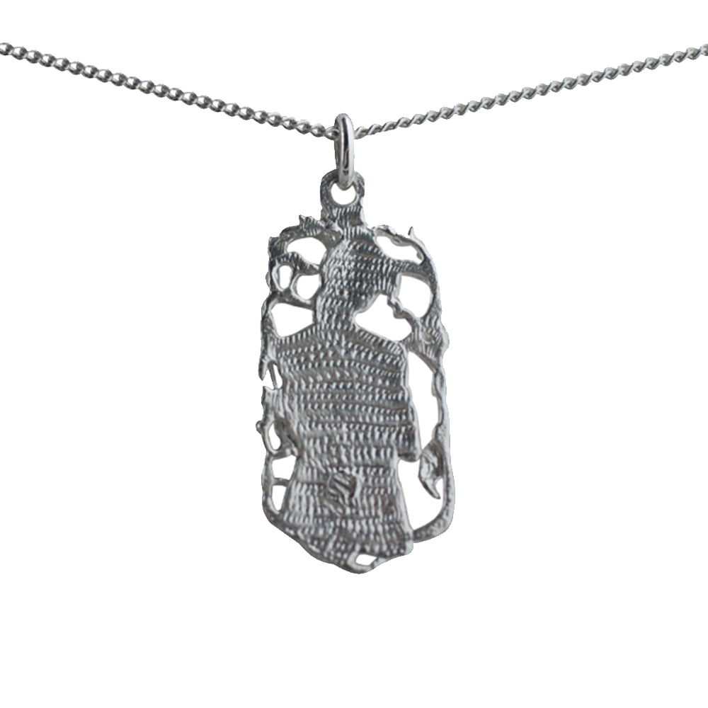 Silver 33x17mm Virgo Zodiac Pendant with a 1.3mm wide curb Chain 24 inches - Image 2