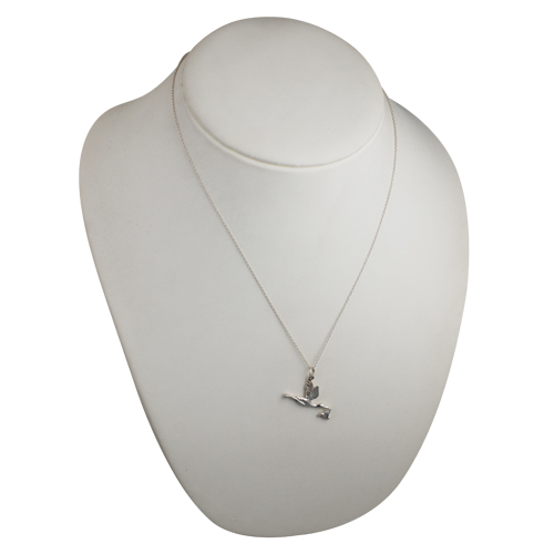 Silver 22x30mm solid Stork with Baby Pendant with a 1mm wide rolo Chain - Image 4