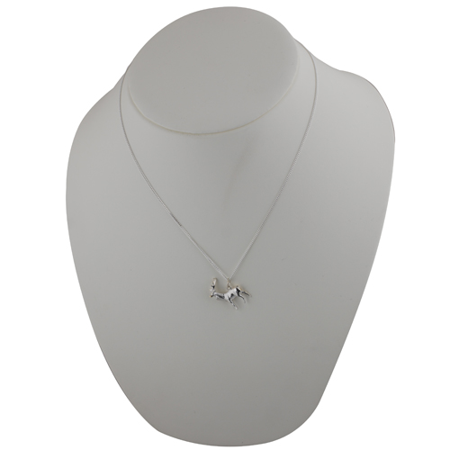 Silver 23x25mm solid Stag Pendant with a 1.3mm wide curb Chain - Image 4