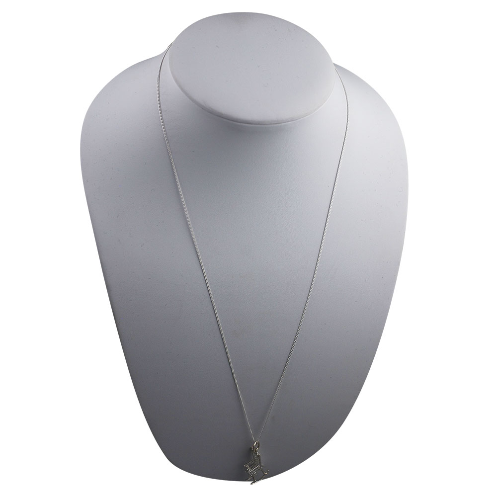 Silver 18x14mm solid Rocking Chair Pendant with a 1mm wide curb Chain 24 inches - Image 4