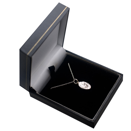 Silver 17x10mm Rugby Ball Pendant with a 1mm wide rolo Chain 24 inches - Image 3