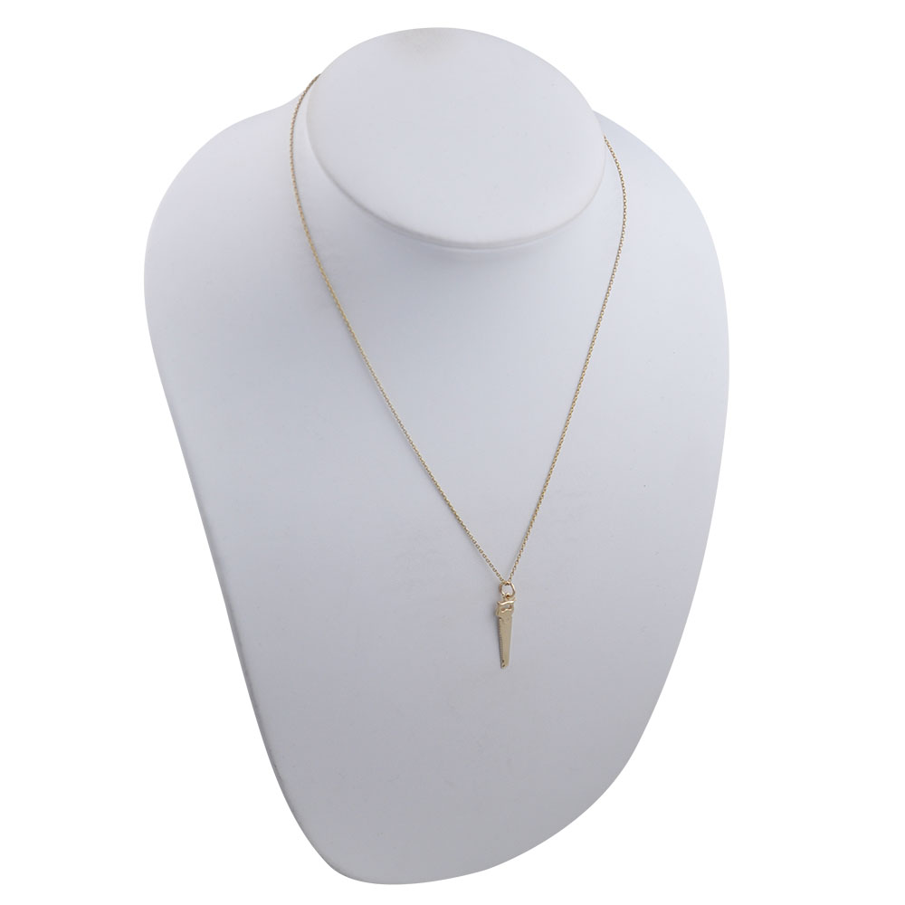 9ct Gold 25x7mm solid Hand Saw Pendant with a 1.1mm wide cable Chain - Image 2