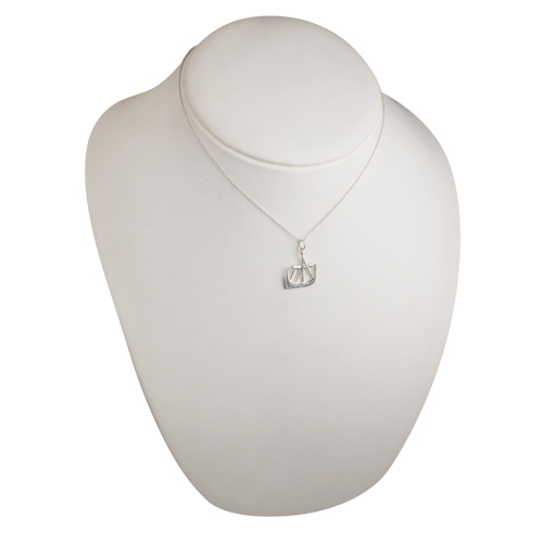 Silver 21x18mm solid Viking Ship Pendant with a 1mm wide rolo Chain 16 inches Only Suitable for Children - Image 4