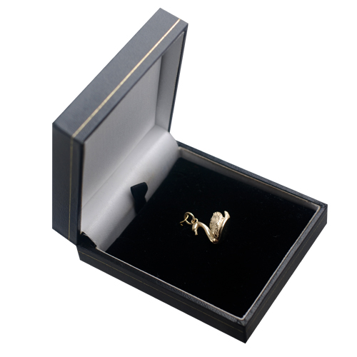 9ct Gold 14x16mm solid Swimming Swan Pendant or Charm - Image 2