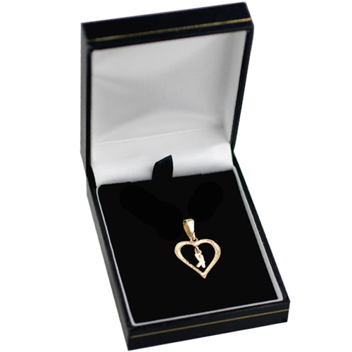 9ct Gold 18x18mm Initial K in a Heart Pendant on a bail loop - Image 3