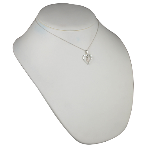 Silver 18x18mm Initial O in a Heart Pendant on a bail loop with a 1mm wide rolo Chain 16 inches Only Suitable for Children - Image 4