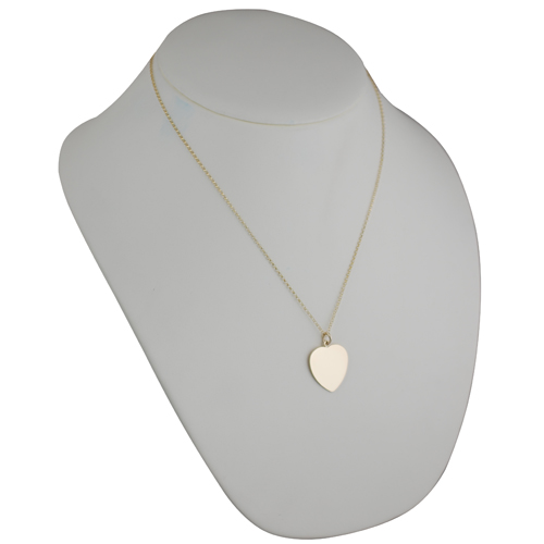 9ct Gold 24x21mm plain Heart Disc Pendant with a 1.8mm wide belcher Chain - Image 4