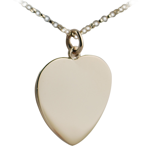 9ct Gold 24x21mm plain Heart Disc Pendant with a 1.8mm wide belcher Chain