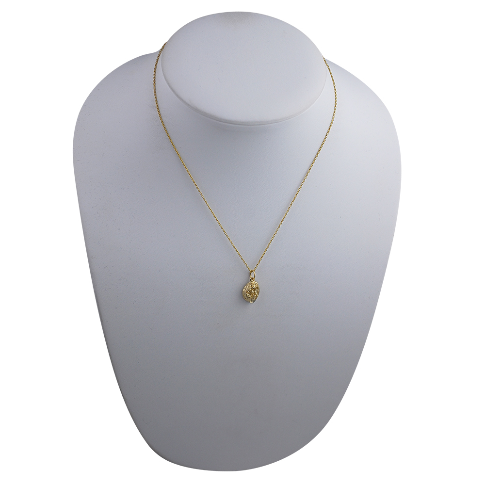 9ct Gold 9x10mm Edinburgh Castle Pendant with a 1.1mm wide cable Chain 16 inches Only Suitable for Children - Image 3