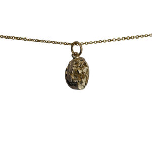 9ct Gold 9x10mm Edinburgh Castle Pendant with a 1.1mm wide cable Chain