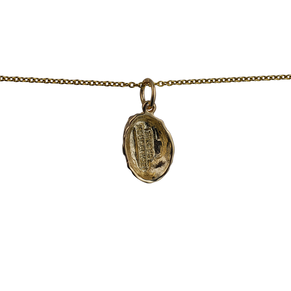 9ct Gold 9x10mm Edinburgh Castle Pendant with a 1.1mm wide cable Chain 16 inches Only Suitable for Children - Image 2