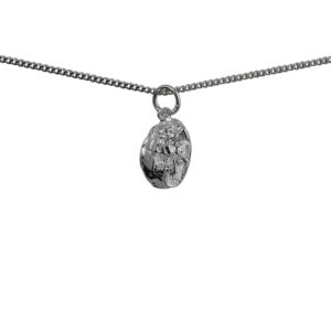 Silver 9x10mm Edinburgh Castle Pendant with a 1.3mm wide curb Chain 24 inches