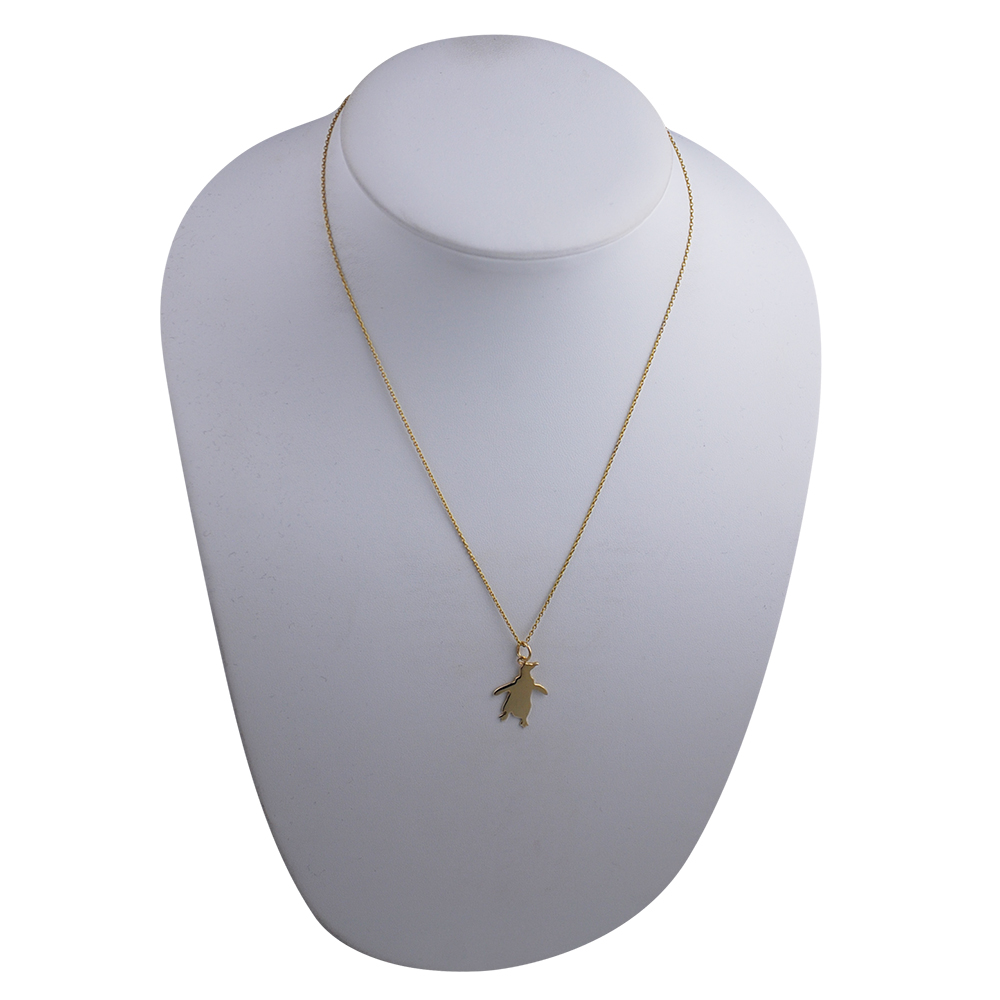 9ct Gold 17x22mm Penguin Pendant with a 1.1mm wide cable Chain - Image 3