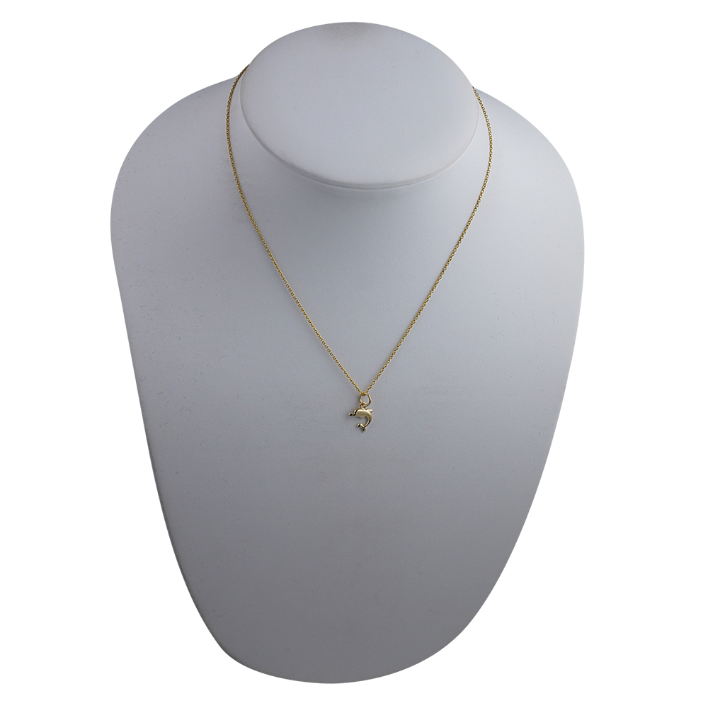 9ct Gold 11x11mm Dolphin Pendant with a 1.1mm wide cable Chain 16 inches Only Suitable for Children - Image 3