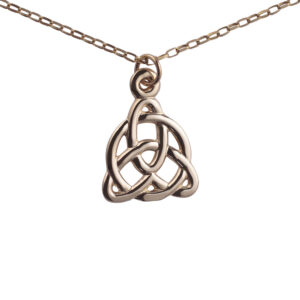 9ct Gold 19x18mm celtic Trinity knot design Pendant with a 1.4mm wide belcher Chain 24 inches