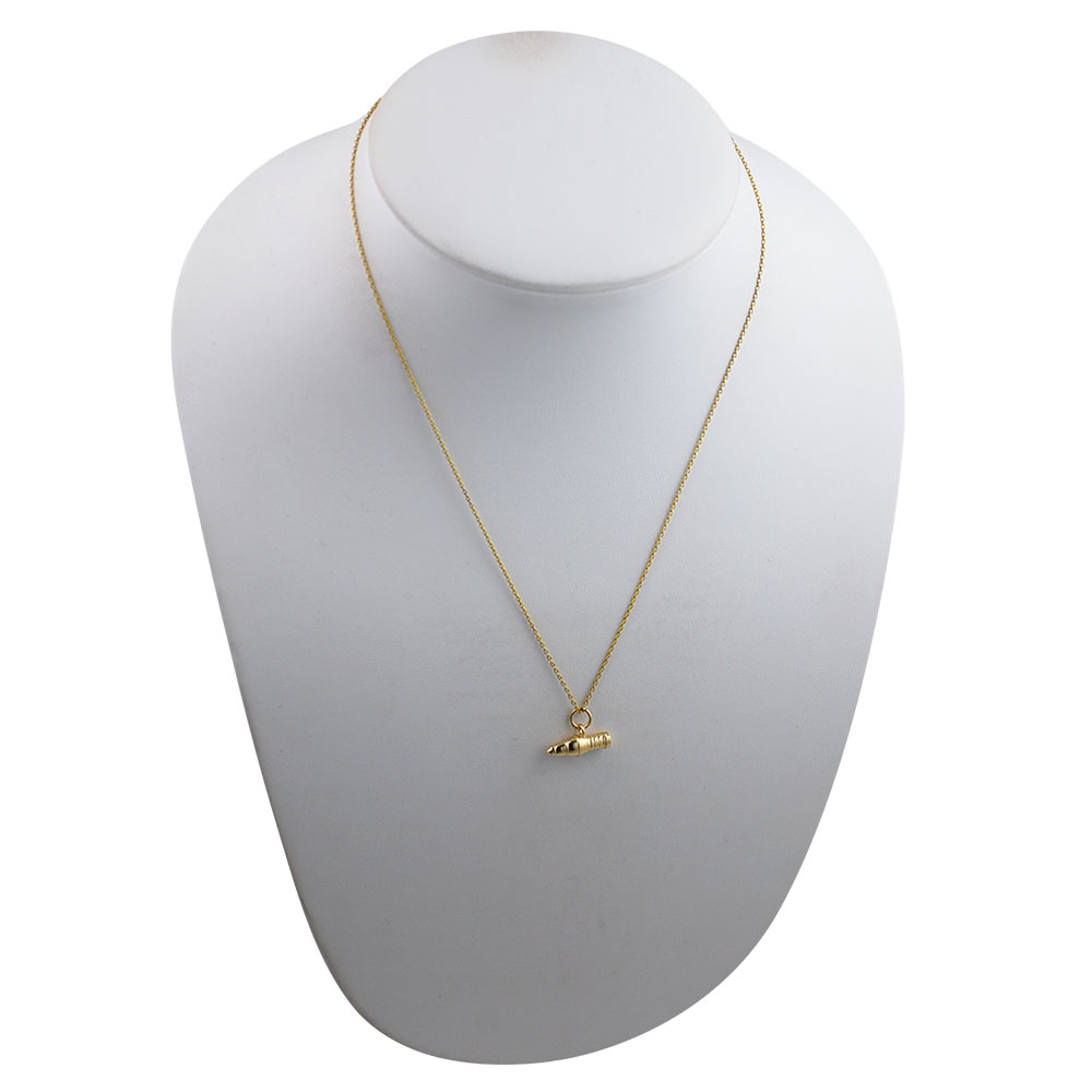9ct Gold 19x7mm Jet Engine Pendant with a 1.1mm wide cable Chain - Image 3