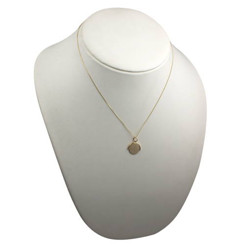 9ct Gold 15x16mm round I Love You spinning Disc Pendant with a 0.6mm wide curb Chain - Image 5