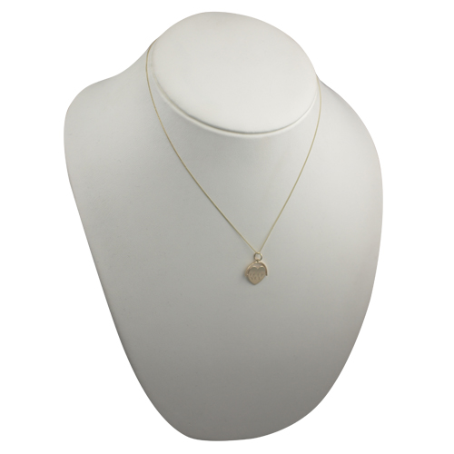 9ct Gold 16x16mm heart shaped I Love You spinning Disc Pendant with a 0.6mm wide curb Chain - Image 5