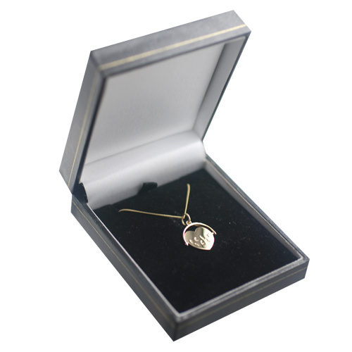 9ct Gold 16x16mm heart shaped I Love You spinning Disc Pendant with a 0.6mm wide curb Chain - Image 3