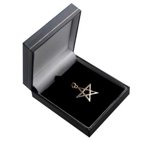 9ct Gold 26mm plain Pentangle Pendant - Image 2