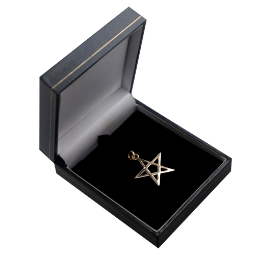 9ct Gold 26mm plain Pentangle Pendant - Image 3