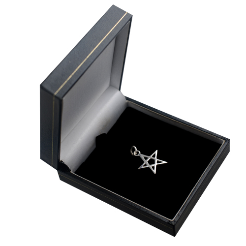 Silver 19x19mm plain Pentangle Pendant - Image 2