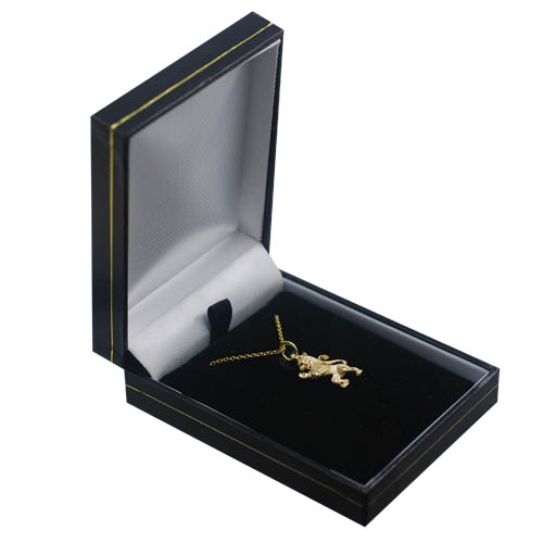 9ct Gold 19x15mm Rampant Lion Pendant with a 1.1mm wide cable Chain - Image 2