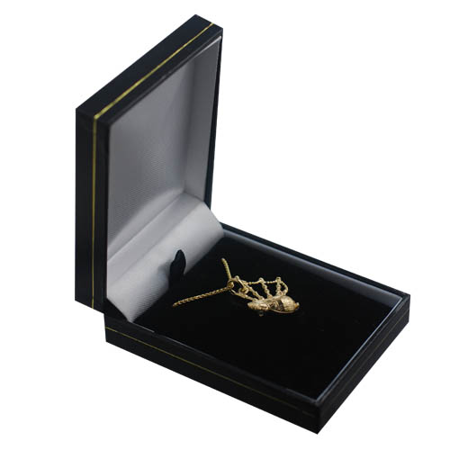 9ct Gold 26x19mm moveable Bagpipes Pendant with a 1.1mm wide spiga Chain 18 inches - Image 2