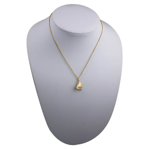 9ct Gold 17x18mm Yacht with Sailor Pendant with a 1.1mm wide spiga Chain 16 inches Only Suitable for Children - Image 4