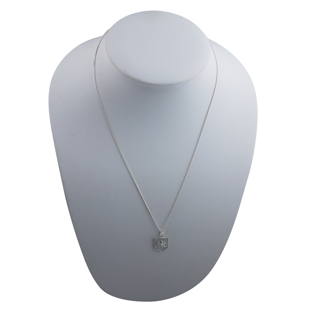 Silver 17x14mm England Badge Pendant with a 1.3mm wide curb Chain - Image 4