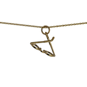 9ct Gold 21x20mm Glasses / Spectacles Pendant with a 1.1mm wide cable Chain