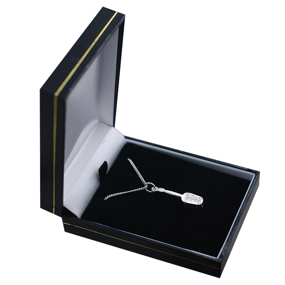 Silver 23x7mm Hairbrush Pendant with a 1.3mm wide curb Chain 24 inches - Image 4