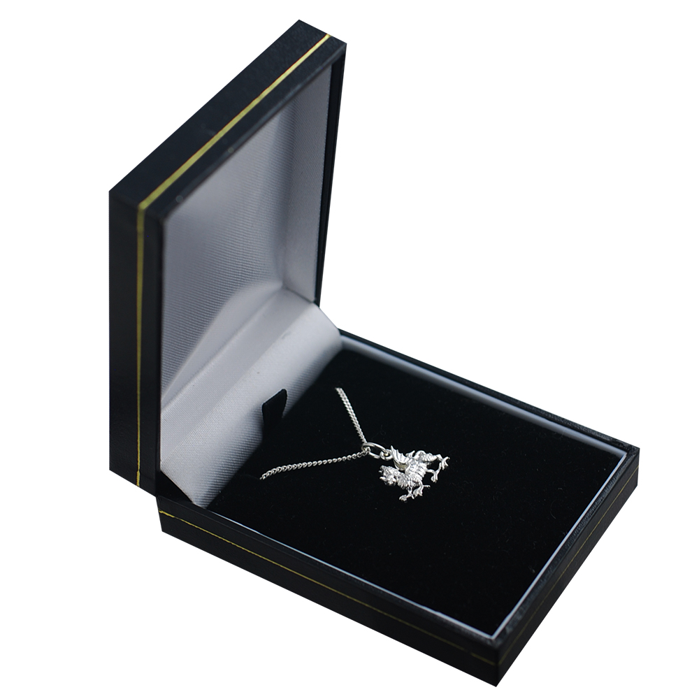 Silver 15x11mm Welsh Dragon Pendant with a 1.3mm wide curb Chain 20 inches - Image 3
