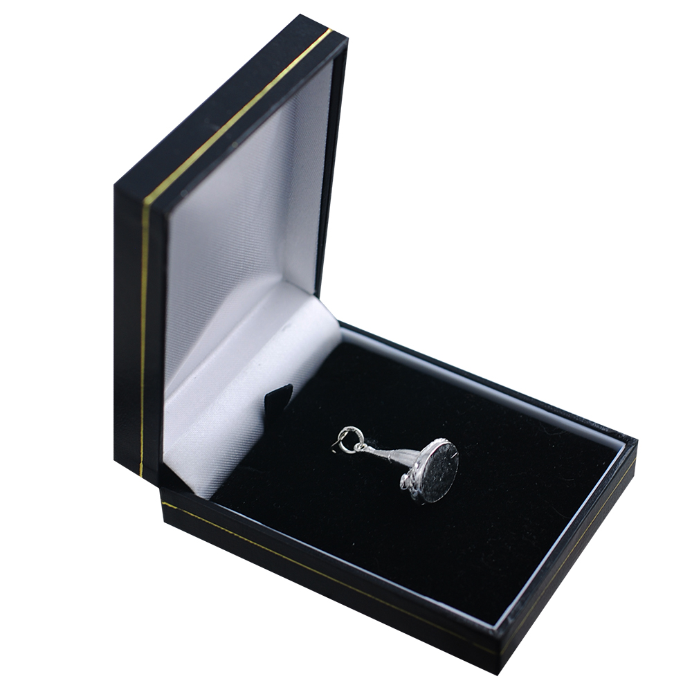 Silver 20x16mm Champagne Tray with Glasses Pendant or Charm - Image 5
