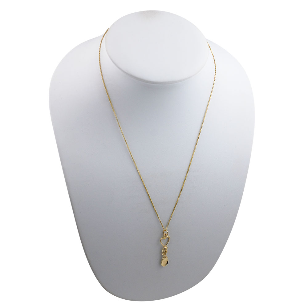 9ct Gold 11x35mm Lovespoon Pendant with a 1.1mm wide cable Chain 20 inches - Image 3