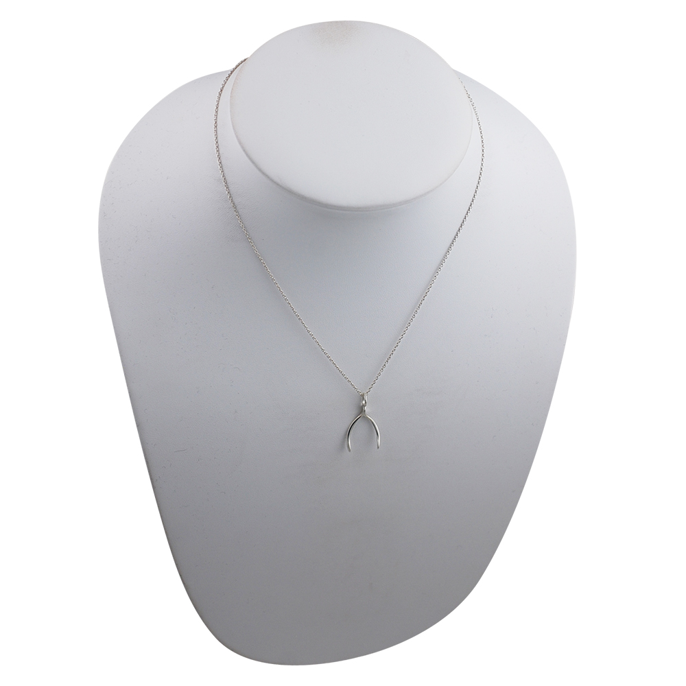Silver 20x13mm Wishbone Pendant with a 1mm wide rolo Chain 16 inches Only Suitable for Children - Image 3