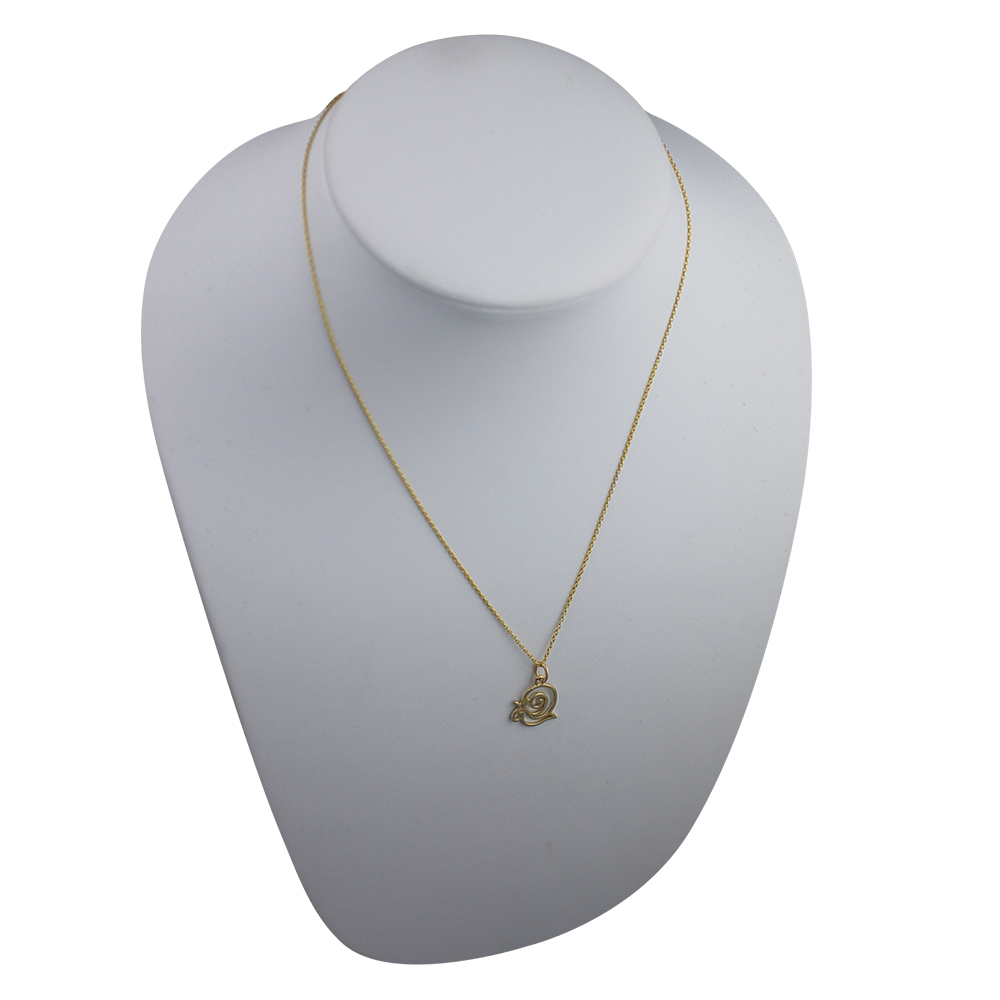 9ct Gold 15x17mm pierced Snail Pendant with a 1.1mm wide cable Chain - Image 4