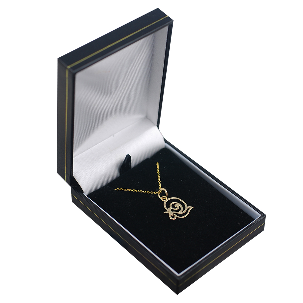 9ct Gold 15x17mm pierced Snail Pendant with a 1.1mm wide cable Chain - Image 2