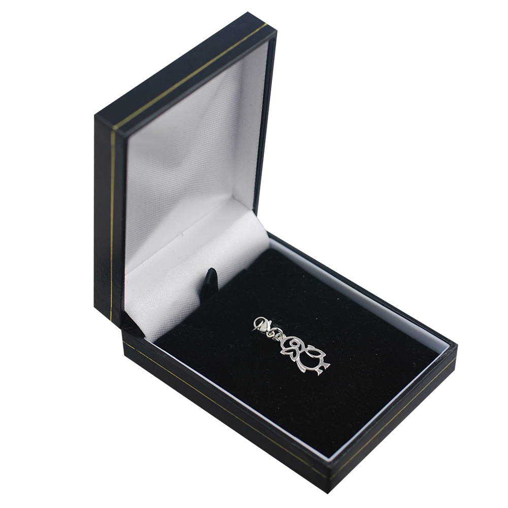 Silver 17x10mm pierced Duck Charm with a lobster catch - Image 2