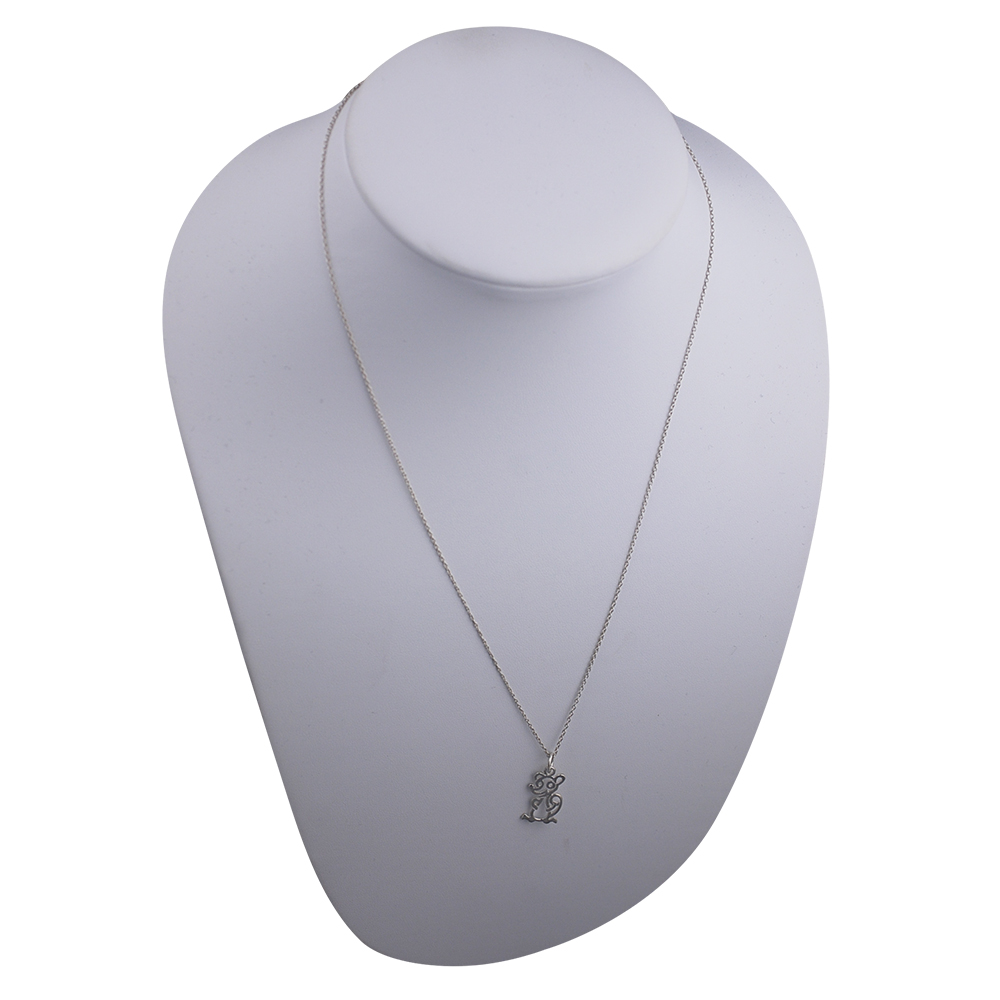 Silver 18x11mm pierced Mouse Pendant with a 1mm wide rolo Chain 20 inches - Image 4