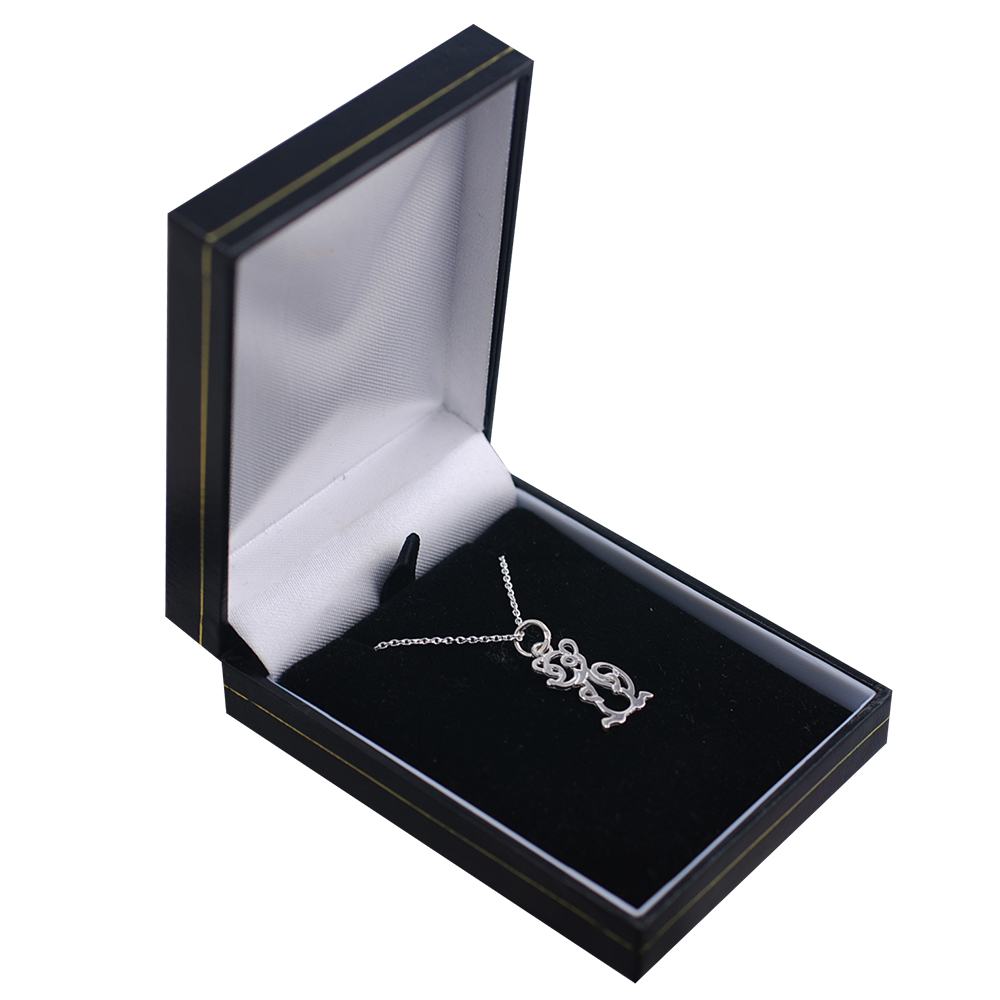 Silver 18x11mm pierced Mouse Pendant with a 1mm wide rolo Chain 20 inches - Image 2