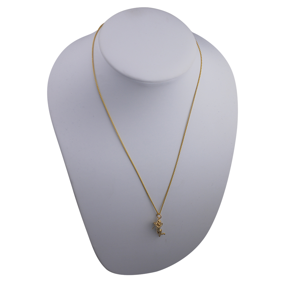 9ct Gold 29x15mm solid Cupid Pendant with a 1.1mm wide spiga Chain 20 inches - Image 4