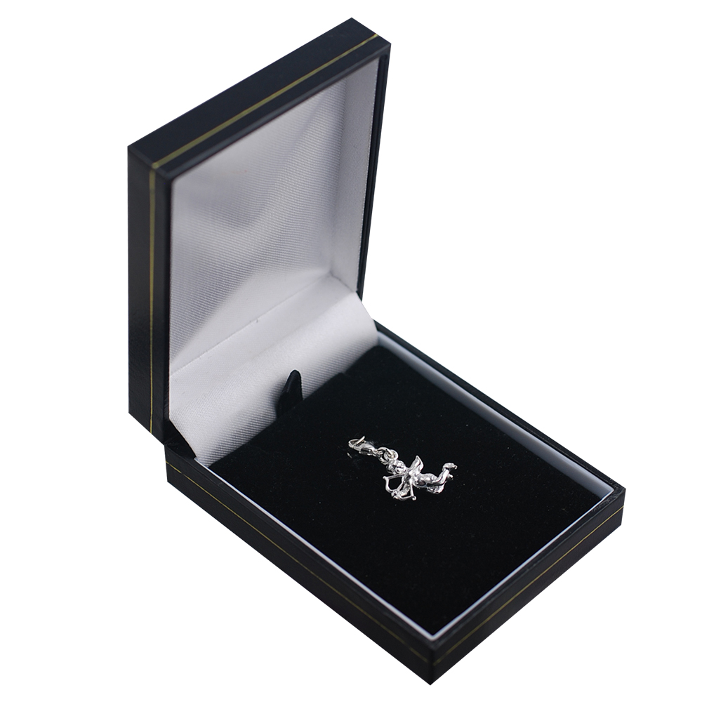 Silver 15x13mm solid Cupid Charm with a lobster catch - Image 3