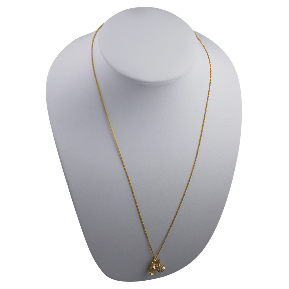 9ct Gold 21x19mm Wedding Bells Pendant with a 1.1mm wide spiga Chain 24 inches - Image 4