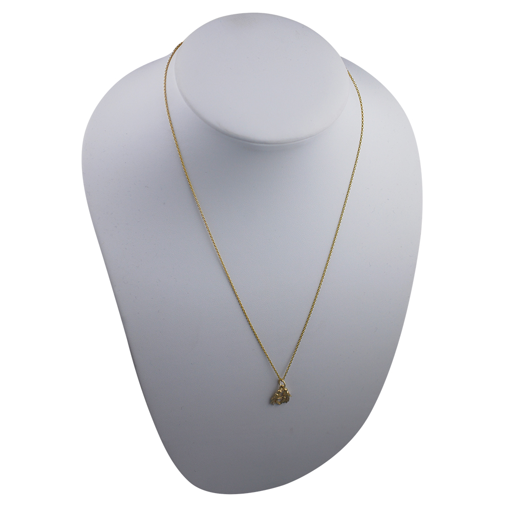 9ct Gold 13x13mm Love Birds Pendant with a 1.1mm wide cable Chain 20 inches - Image 4