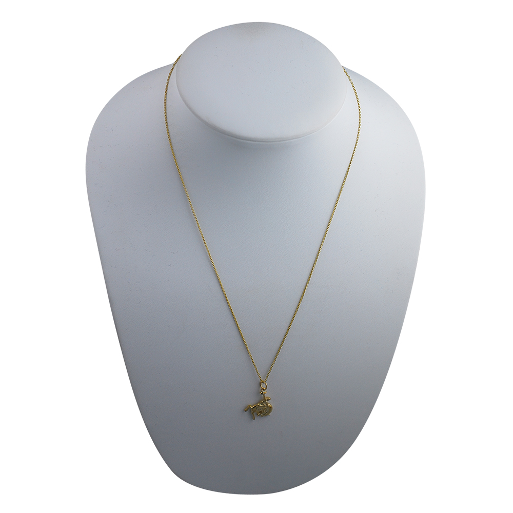 9ct Gold 19x16mm Rodeo Pendant with a 1.1mm wide cable Chain 20 inches - Image 3